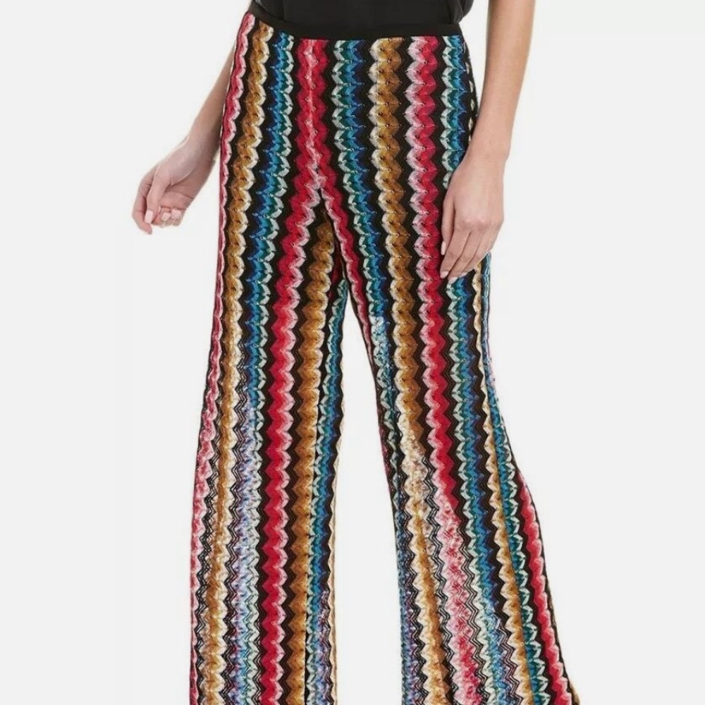 Trina Turk Penelope Chevron Wide Leg Knit Pants